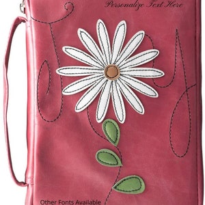 Personalized Bible Cover For Women Pink Psalms 16:11 Faux Leather Christian Gift for Mother, Sister, Daughter, Grandma