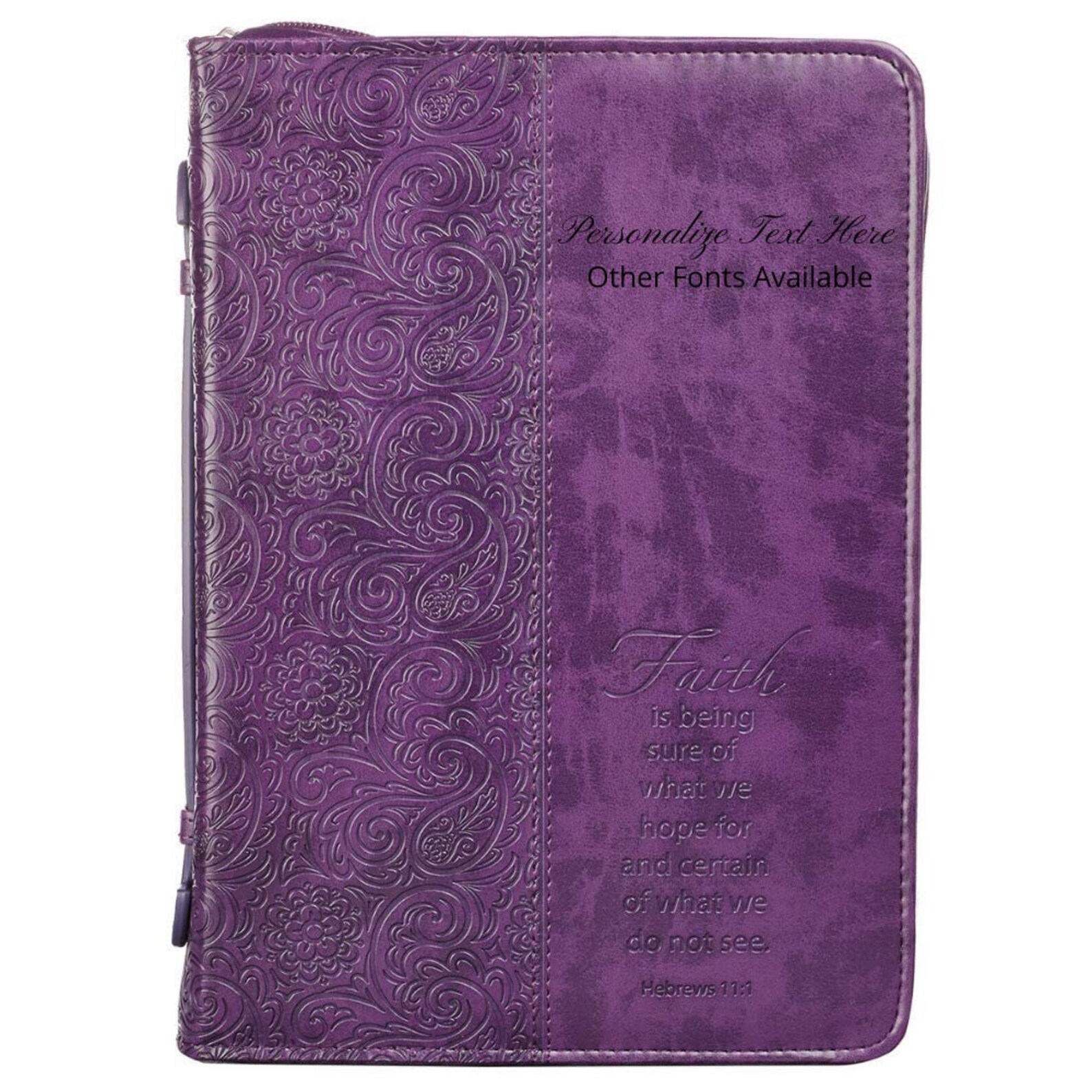 Personalized Custom Bible Cover Women Purple Hebrews 111 Faux Etsy