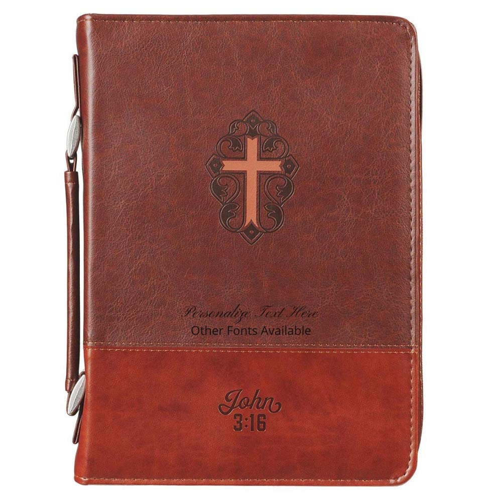 Personalized Custom Bible Cover For Men TwoTone Brown John Etsy