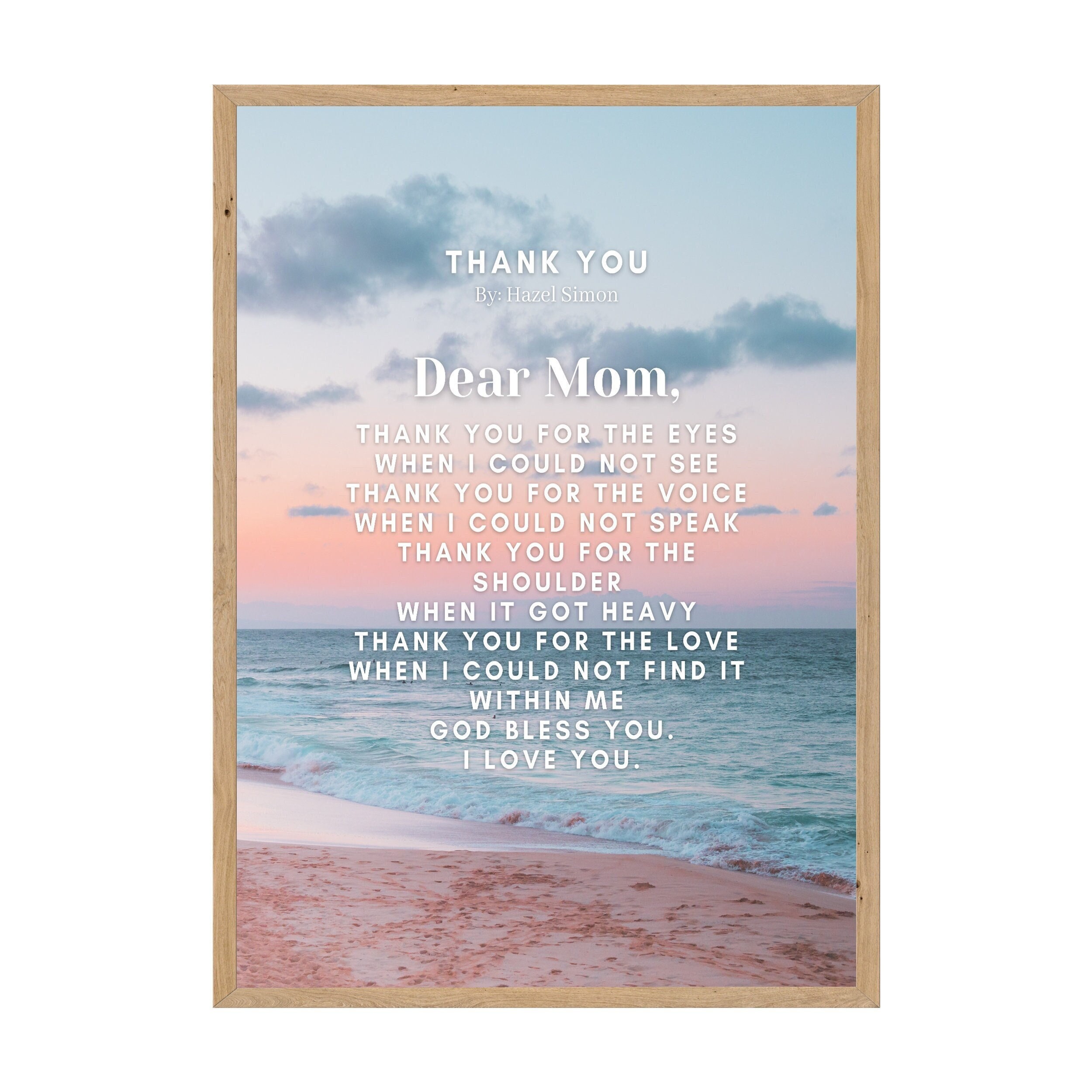 thank you poem for mom christian appreciation printable poem gift