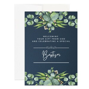 Carte de baptême pour bébé fille, bébé garçon Carte de baptême religieux chrétien pour fille, garçon
