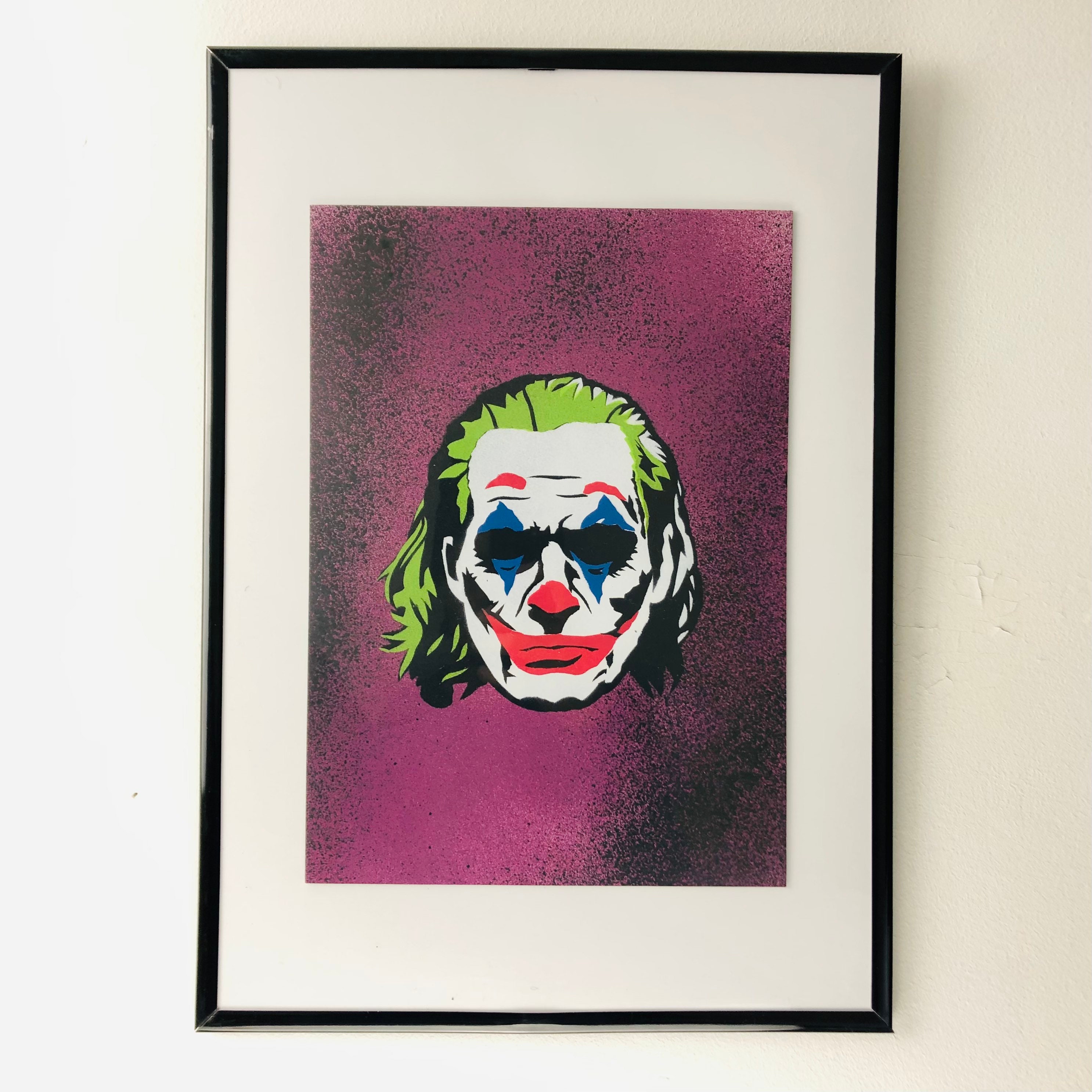 Joker Original Painting 6 layer stencil art FRAMED spray Etsy