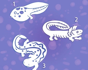 Amphibian vinyl stickers decals - tadpole - mudpuppy - axolotl - hellbender | Science
