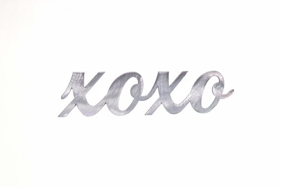 XOXO Sign / Metal Wall Art Decor /Accent Silver / Nursery