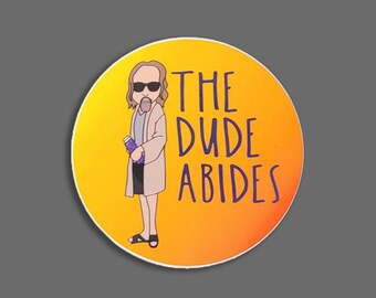 The Dude, The Big Lebowski Inspired Decal, Water Bottle or Laptop Sticker