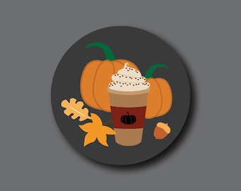 Pumpkin Spice Vinyl Sticker: Fall Decor, Water Bottle Decal