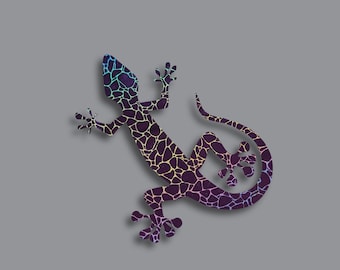 Holographic Gecko Decal, Lizard Sticker, Desert Reptile Art, Car or Laptop Vinyl