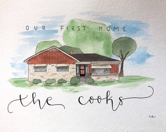 Custom building watercolor