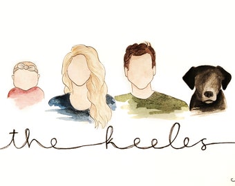 5x7 Faceless Family Headshots Painting
