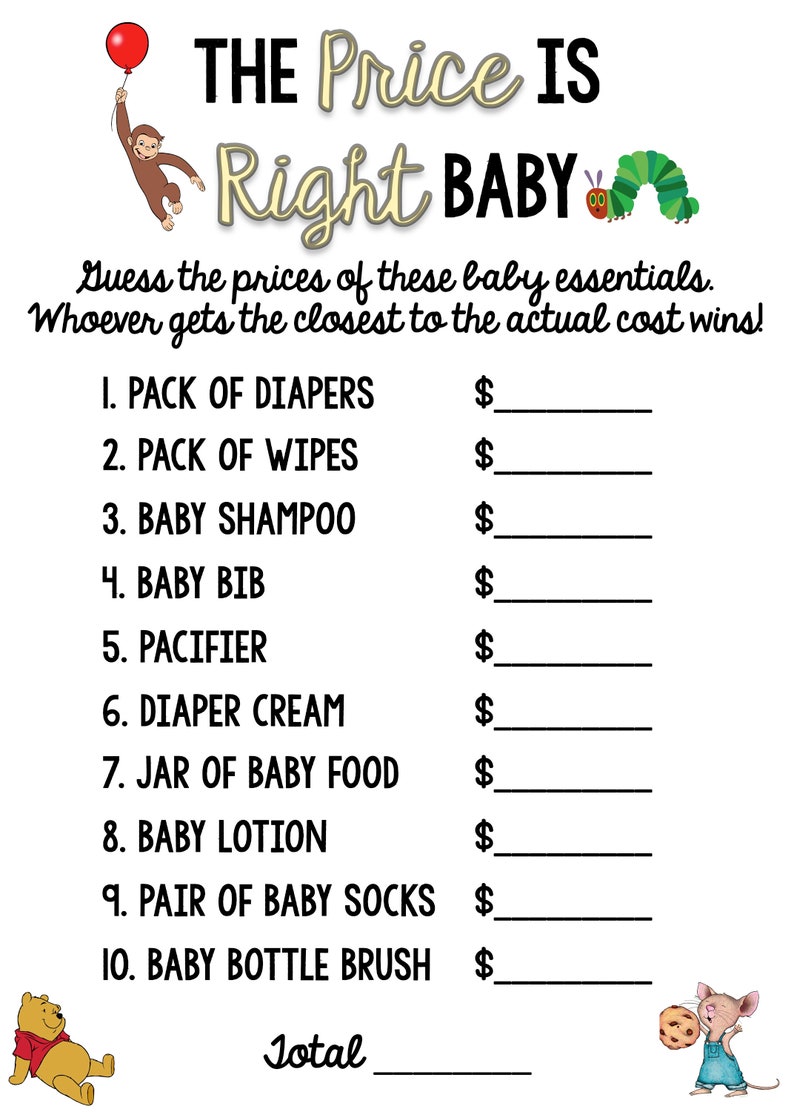 Baby Shower Game Bundle Children's Book Game Theme Baby Etsy