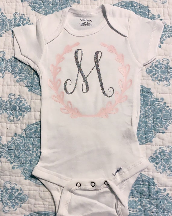 monogram onesie girl