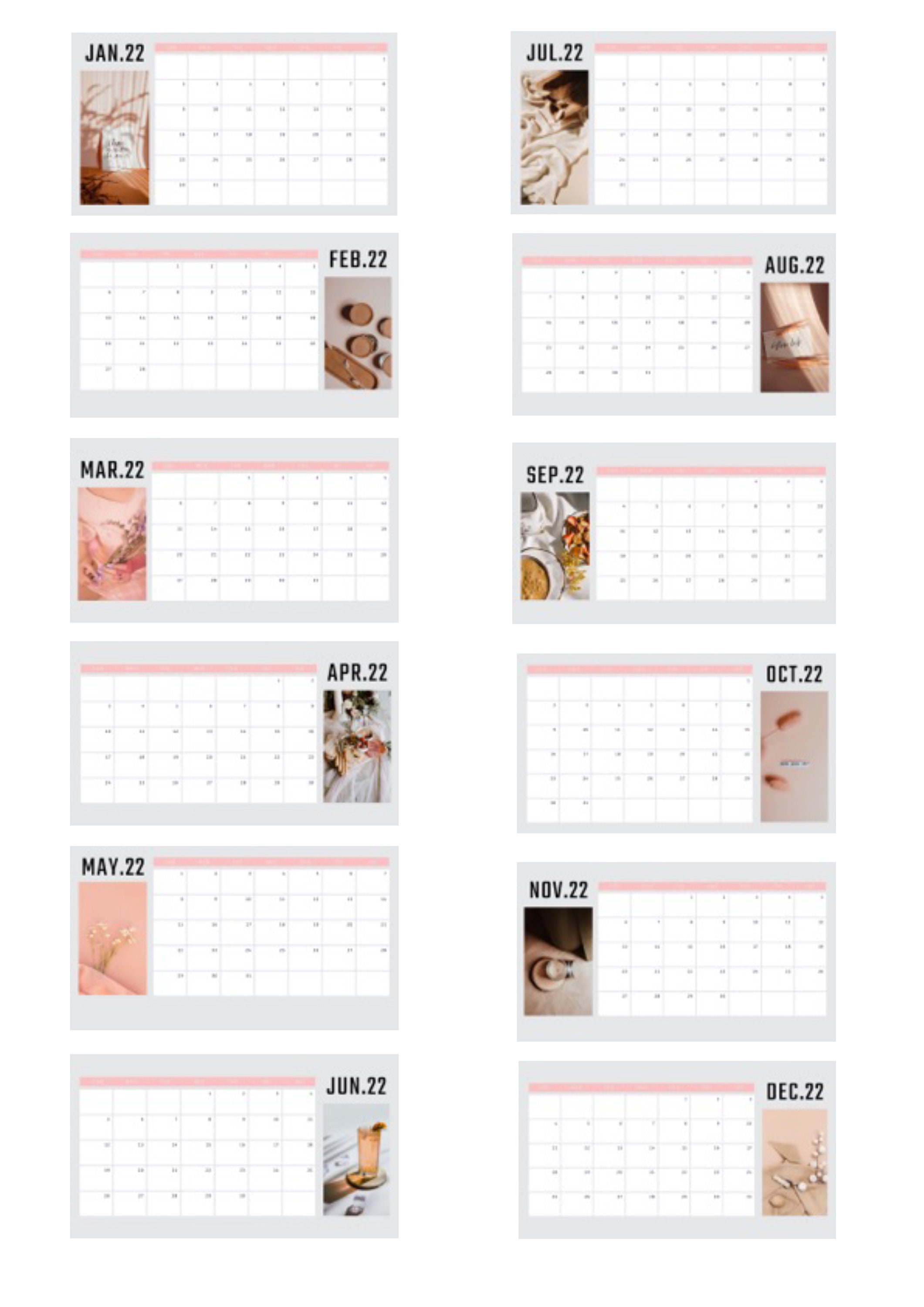 Calendrier Aesthetic à Télécharger / AESTHETIC DIGITAL - Etsy Ireland