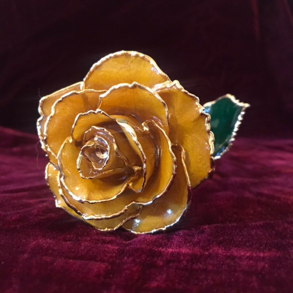 Real Rose dipped in 24k gold Etsy