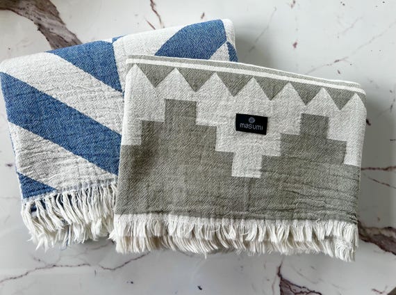 Turkish Peshtemal Double sided Jacquard Beach Towel Hamam towel