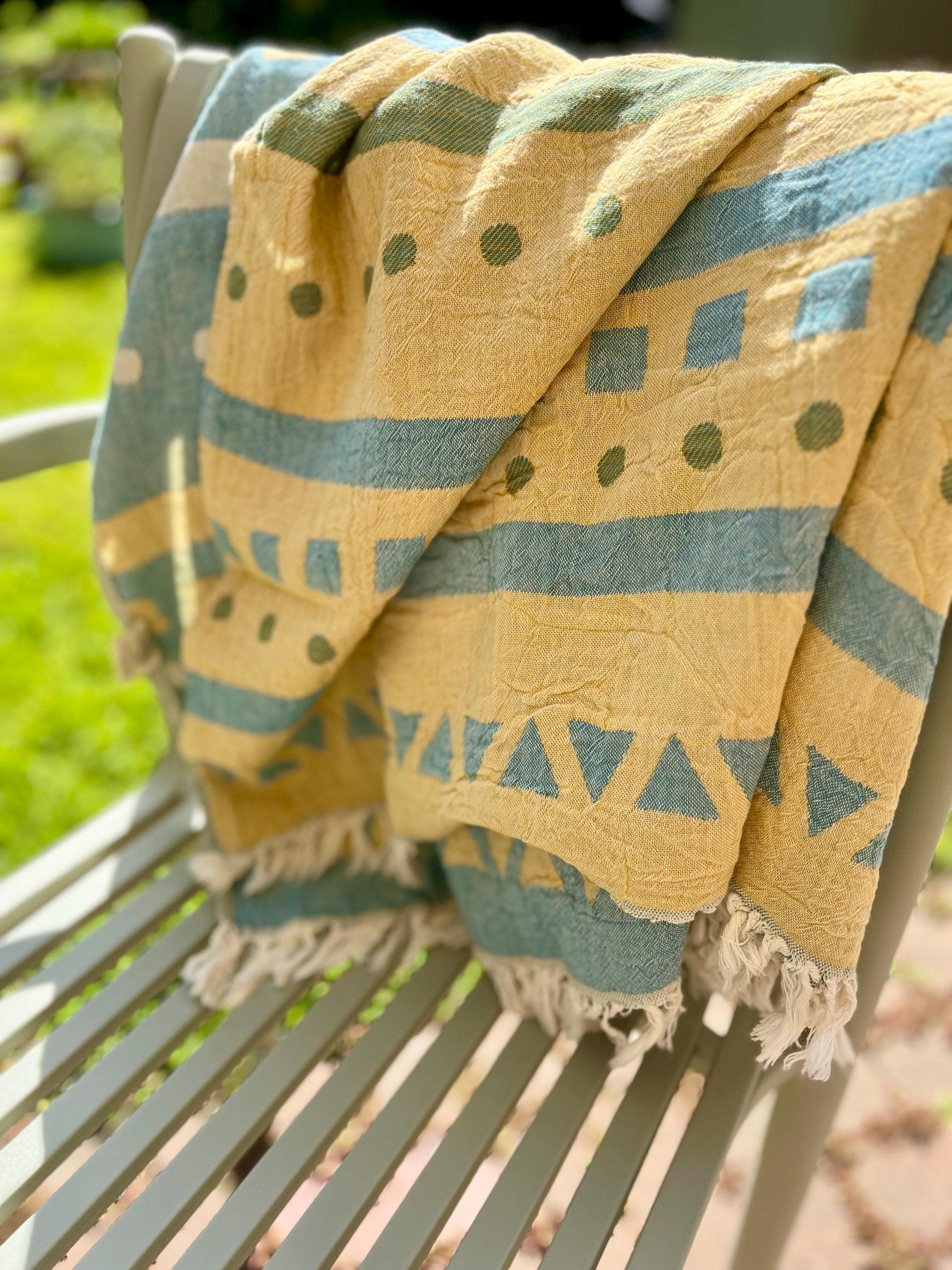 Turkish Peshtemal Double sided Mediteranean Rhythm Beach Towel Hamam towel
