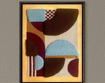 Geometrische Stanznadel Wand Kunst | Moderne Textilkunst | Handgemachtes Textil Kunstwerk