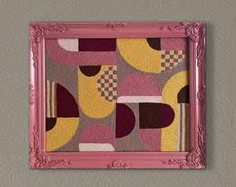 Bunt Geometrische Stanznadel Kunst | Moderne Wanddekoration | Original Handmade Textil