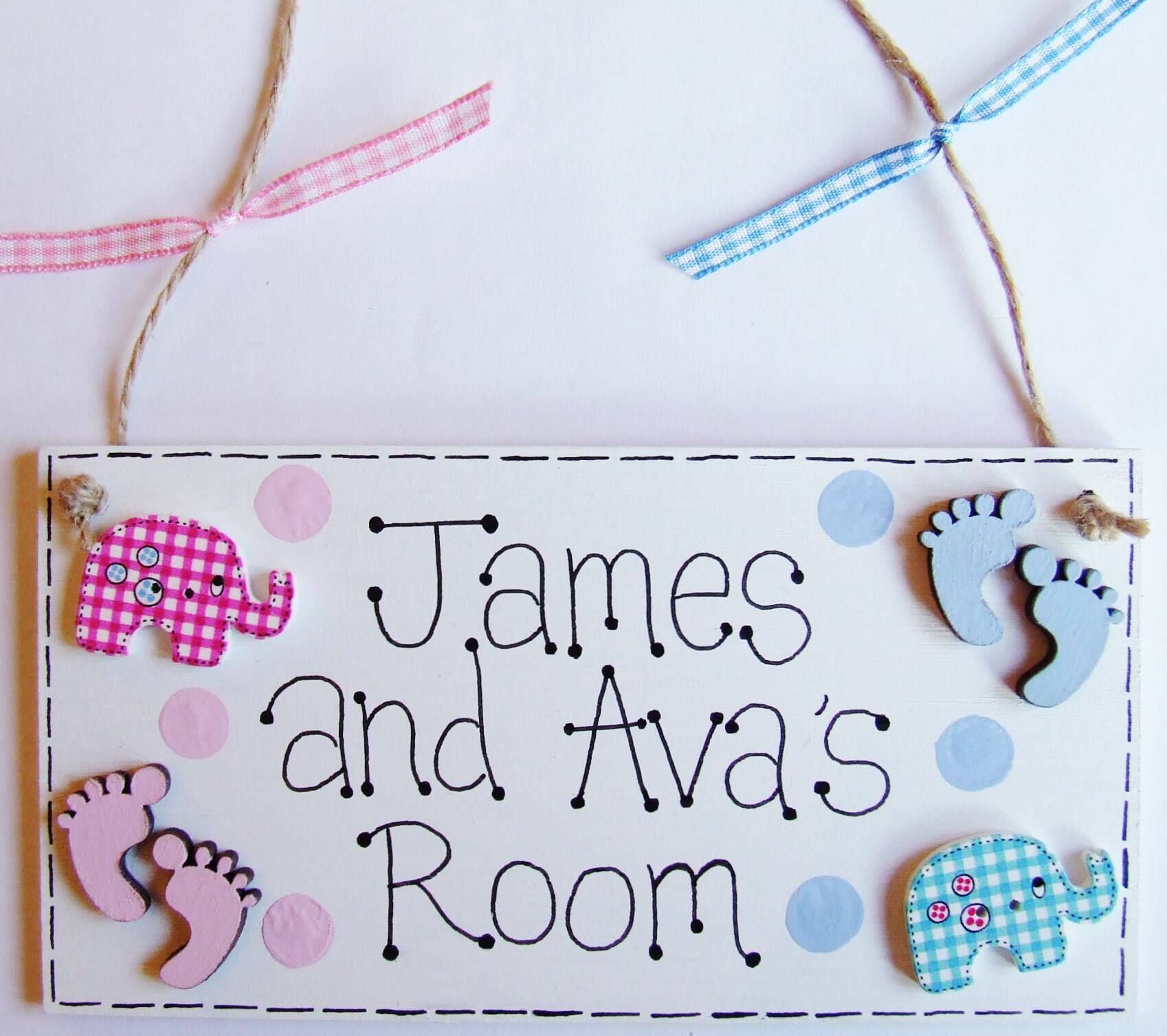Handmade Personalised Baby Twins Plaque Sign New Baby Boy Girl Etsy