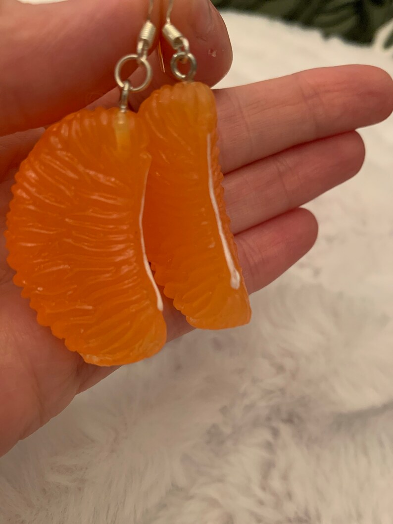 Orange Slice Earrings-Fruit Earrings-Food themed earrings-food themed jewelry-Fruit Jewelry