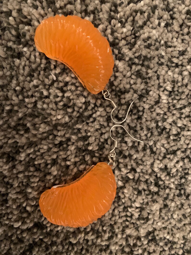 Orange Slice Earrings-Fruit Earrings-Food themed earrings-food themed jewelry-Fruit Jewelry