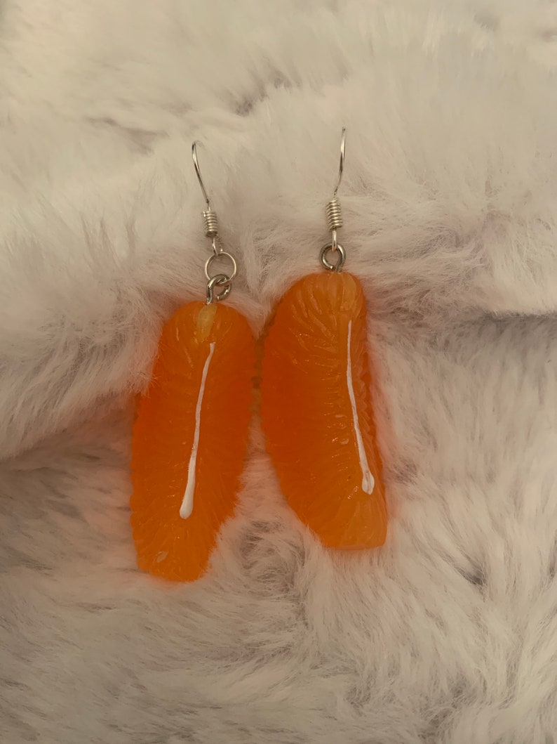 Orange Slice Earrings-Fruit Earrings-Food themed earrings-food themed jewelry-Fruit Jewelry