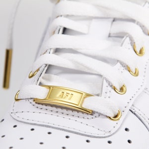 Custom Nike Air Force 1 Low White & Gold MENS image 1