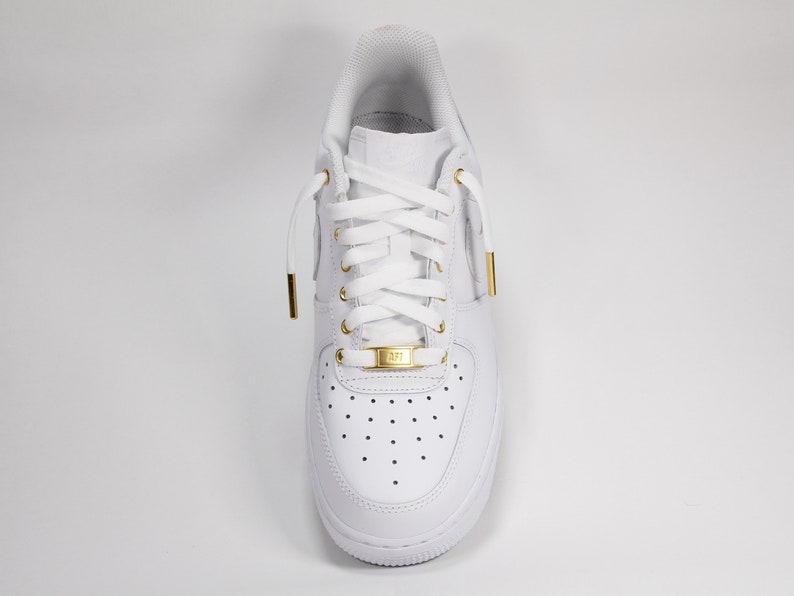 Custom Nike Air Force 1 Low White & Gold MENS image 6