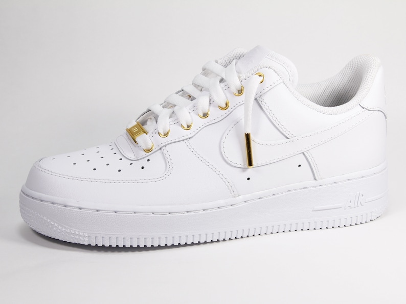 Custom Nike Air Force 1 Low White & Gold MENS image 3