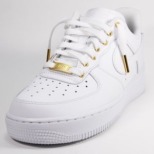 Custom Nike Air Force 1 Low White & Gold MENS image 2