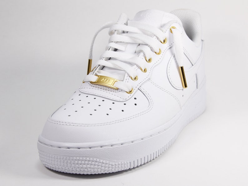 Custom Nike Air Force 1 Low White & Gold MENS image 2