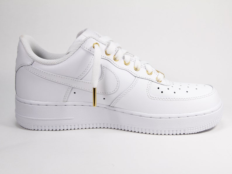 Custom Nike Air Force 1 Low White & Gold MENS image 4