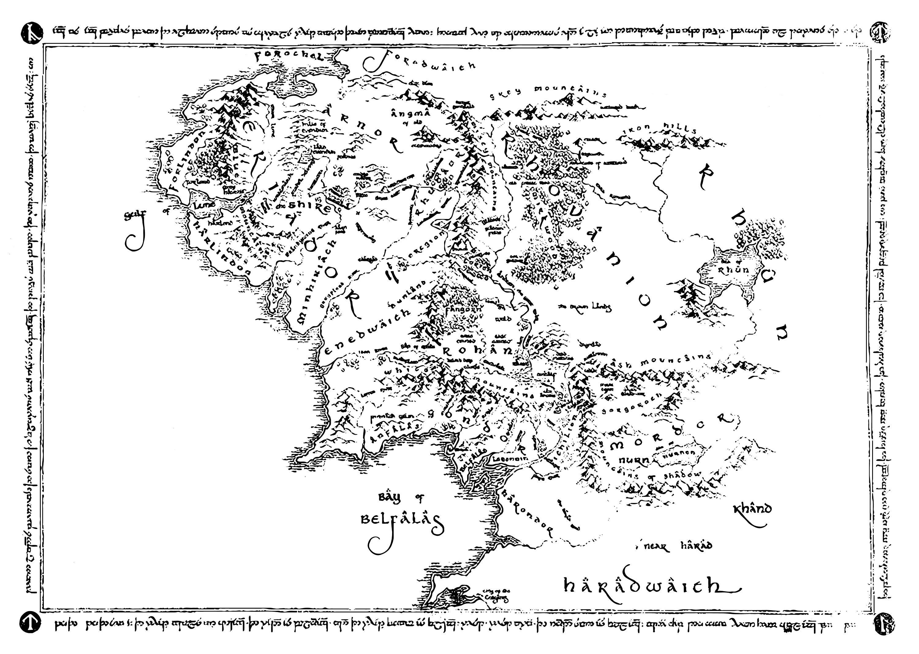 middle earth map lord of the rings