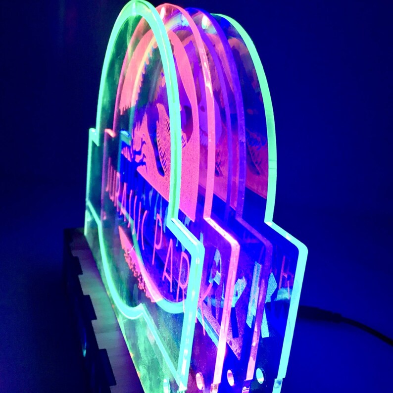 Jurassic Park LED Light Sign Jurassic Park Movie Lighting Etsy Australia