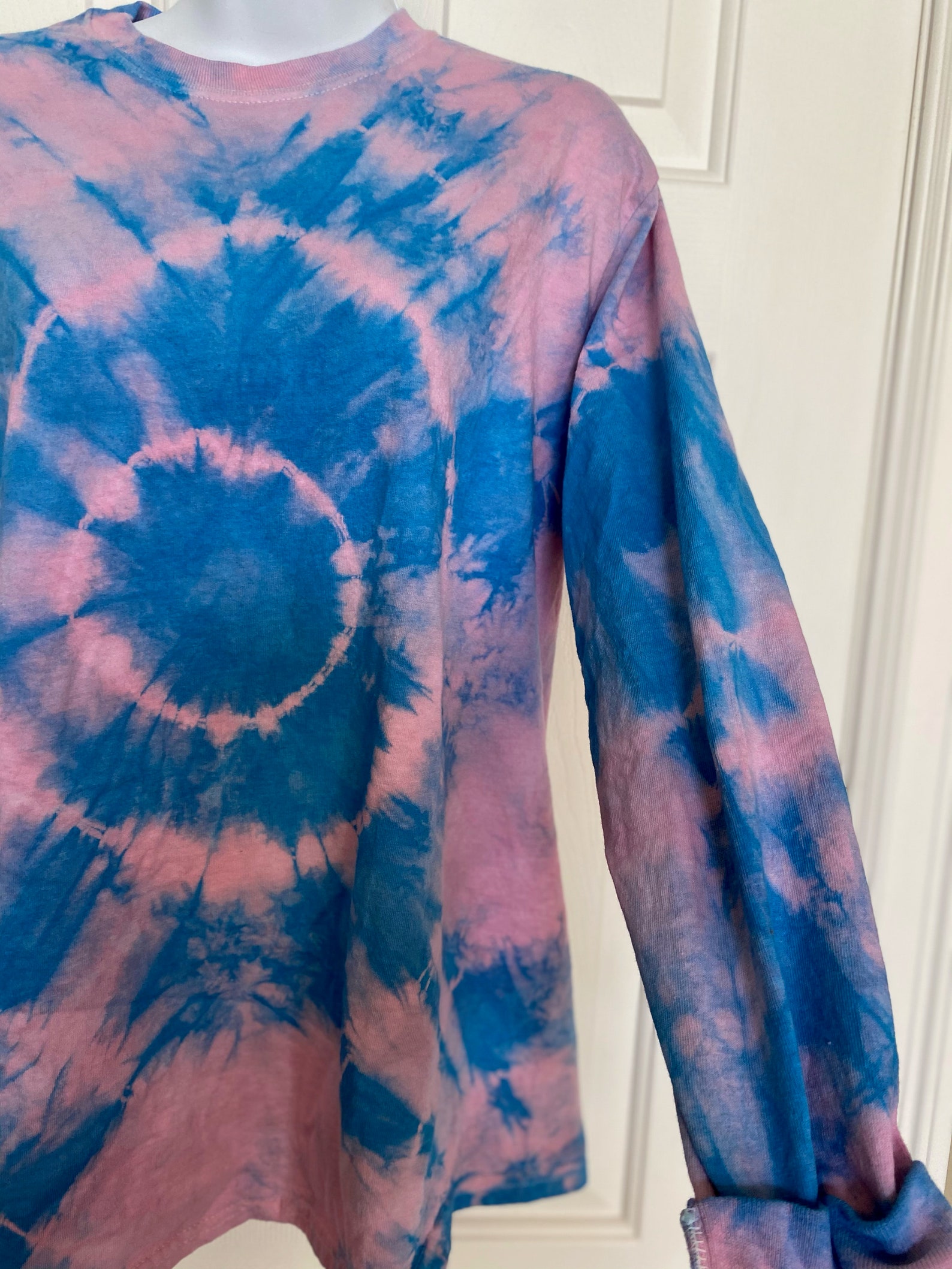 Tie Dye Shirt Tie Dye Crew Neck Tie Dye Blue Tie Dye Shirt | Etsy