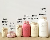 Variety of Sizes Available 16 Oz. Mason Jars, Painted Mason Jars