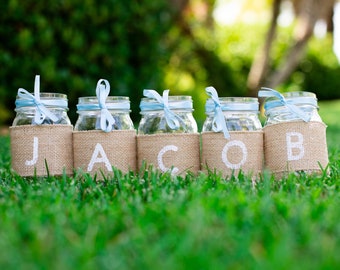 Rustic Mason Jar Centerpieces Baptism Decorations Boy Baptism Centerpieces for Baptism Decorations Rustic Baptism Decorations for Boy