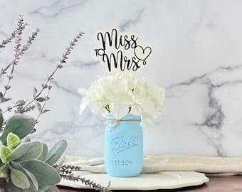 Miss to Mrs Bridal Shower Decorations for Bridal Shower Centerpieces, Rustic Mason Jar Centerpieces Bridal Shower Decor, Centerpiece Decor