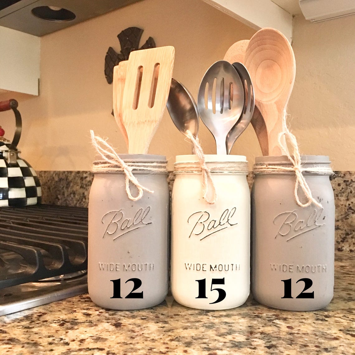Mason Jar Kitchen Decor Mason Jar Kitchen Set Mason Jar | Etsy