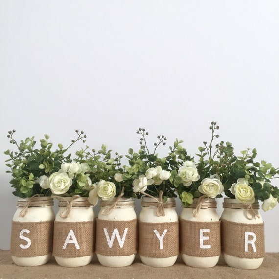 Baby Shower Mason Jar Decorations Baby Shower Mason Jars Etsy