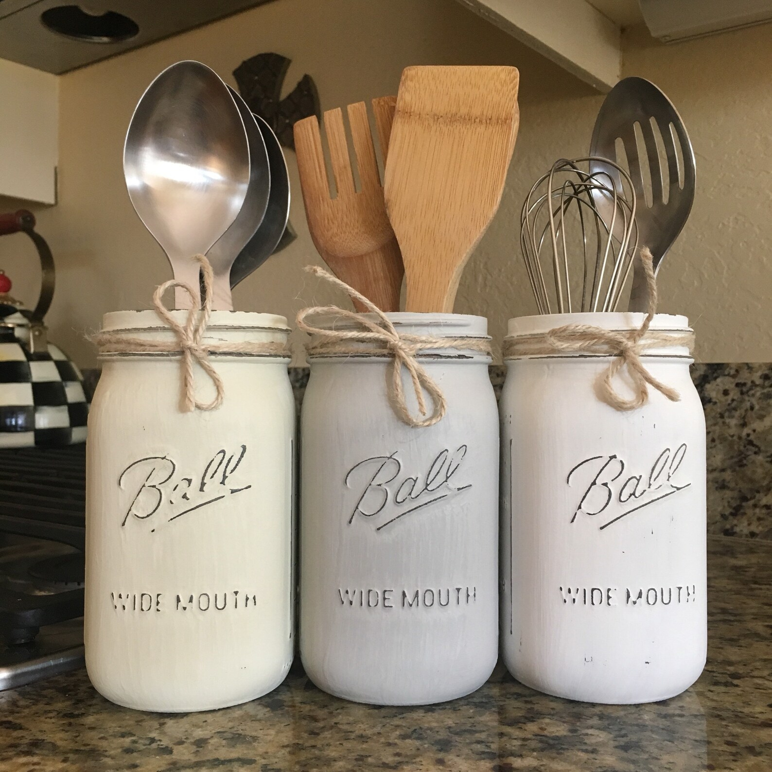 Mason Jar Kitchen Decor Mason Jar Kitchen Set Mason Jar Etsy