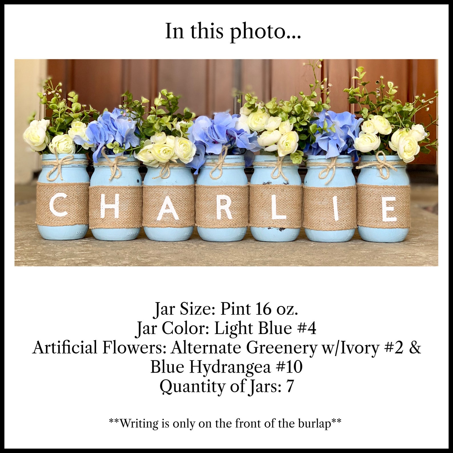 Baptism Mason Jars Boy Baptism Decorations Flowers Etsy