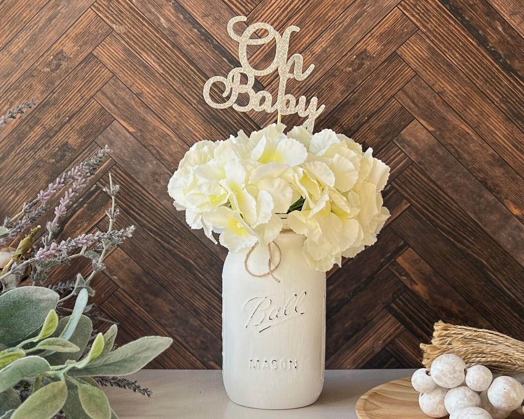 Boy Baby Shower Centerpieces for Tables, Rustic Baby Shower Decor for ...