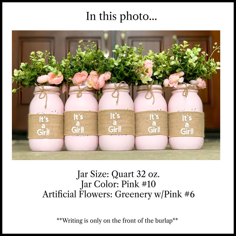 It's a Girl Baby Shower Mason Jar Centerpieces Girl Baby Etsy