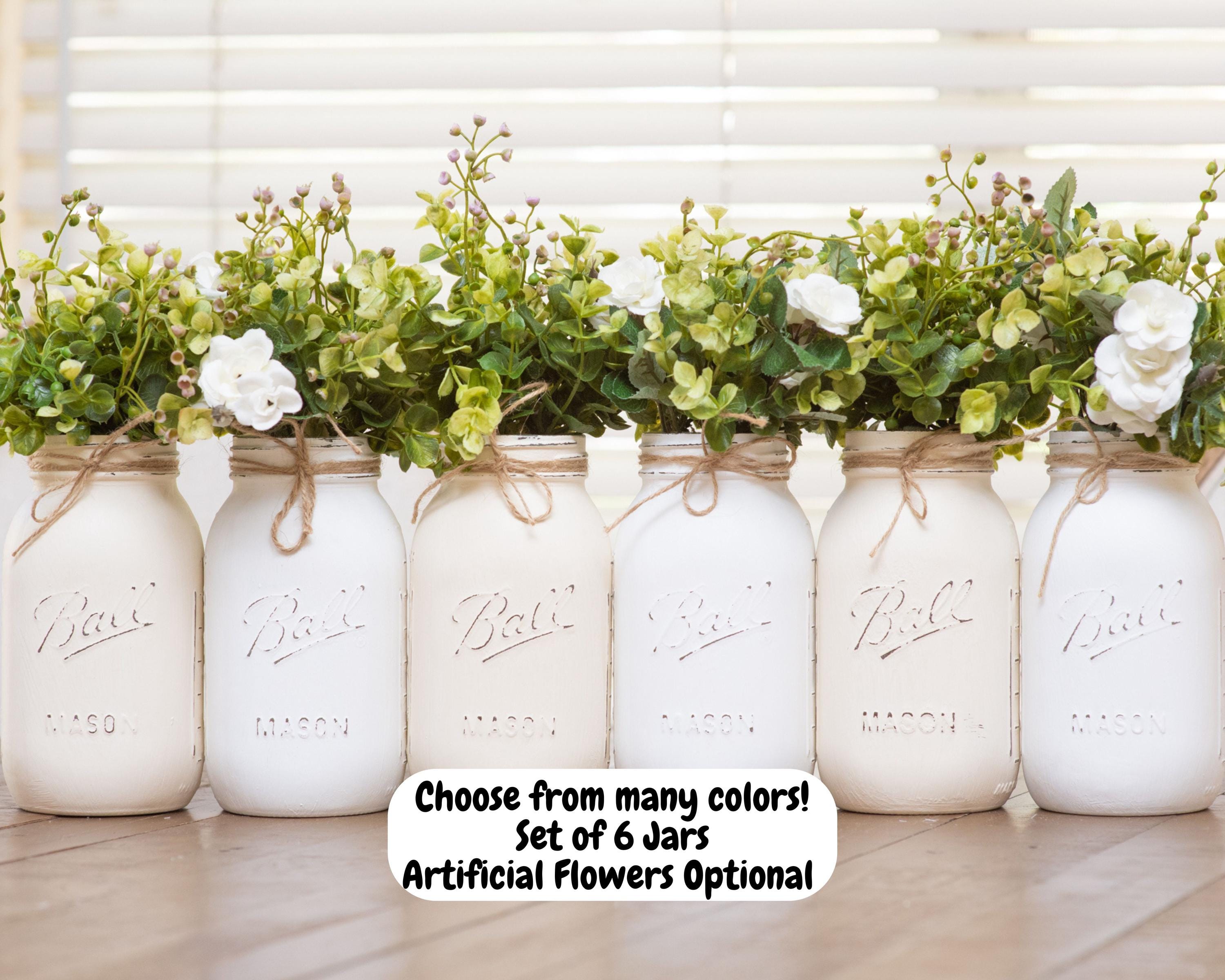 Rustic Painted Mason Jars