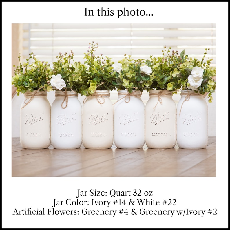 6 Pcs Wedding Centerpieces for Tables Flowers Rustic Elegant, Bulk Mason Jar Centerpieces, Wedding Vase Centerpiece, Wedding Flower Holder image 5