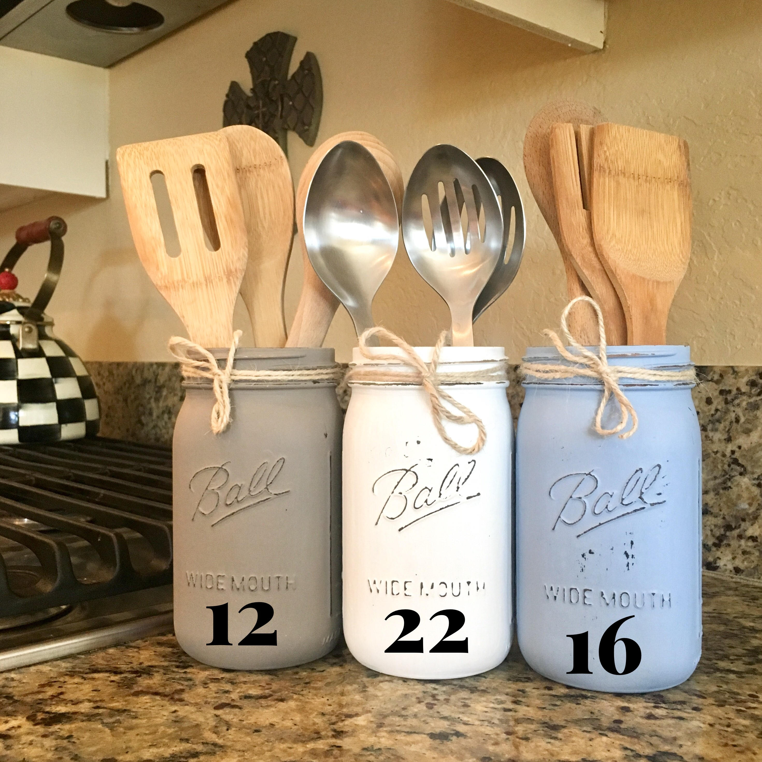 Mason Jar Kitchen Decor Mason Jars Kitchen Set Mason Jar | Etsy