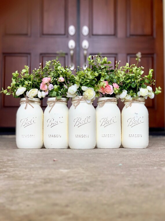 5 Pcs Bridal Shower Centerpieces Mason Jar Decor Bridal 