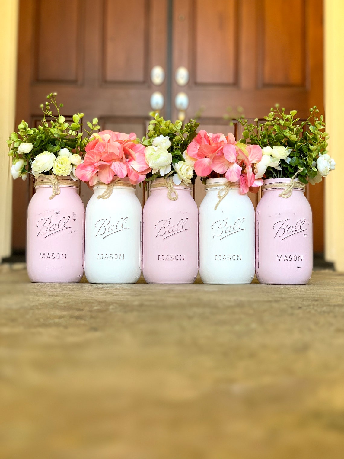 Rustic Mason Jar Centerpieces Baptism Decorations Boy Baptism Etsy