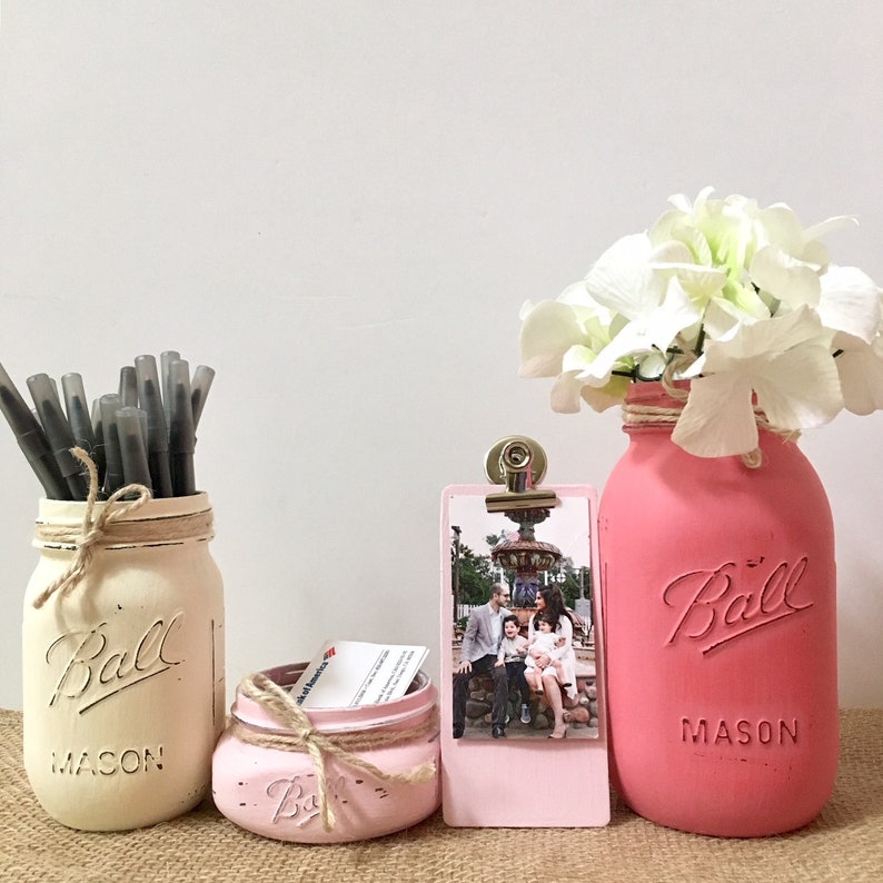 Dorm Room Decor Dorm Decor Pen Holder Mason Jar Desk Etsy