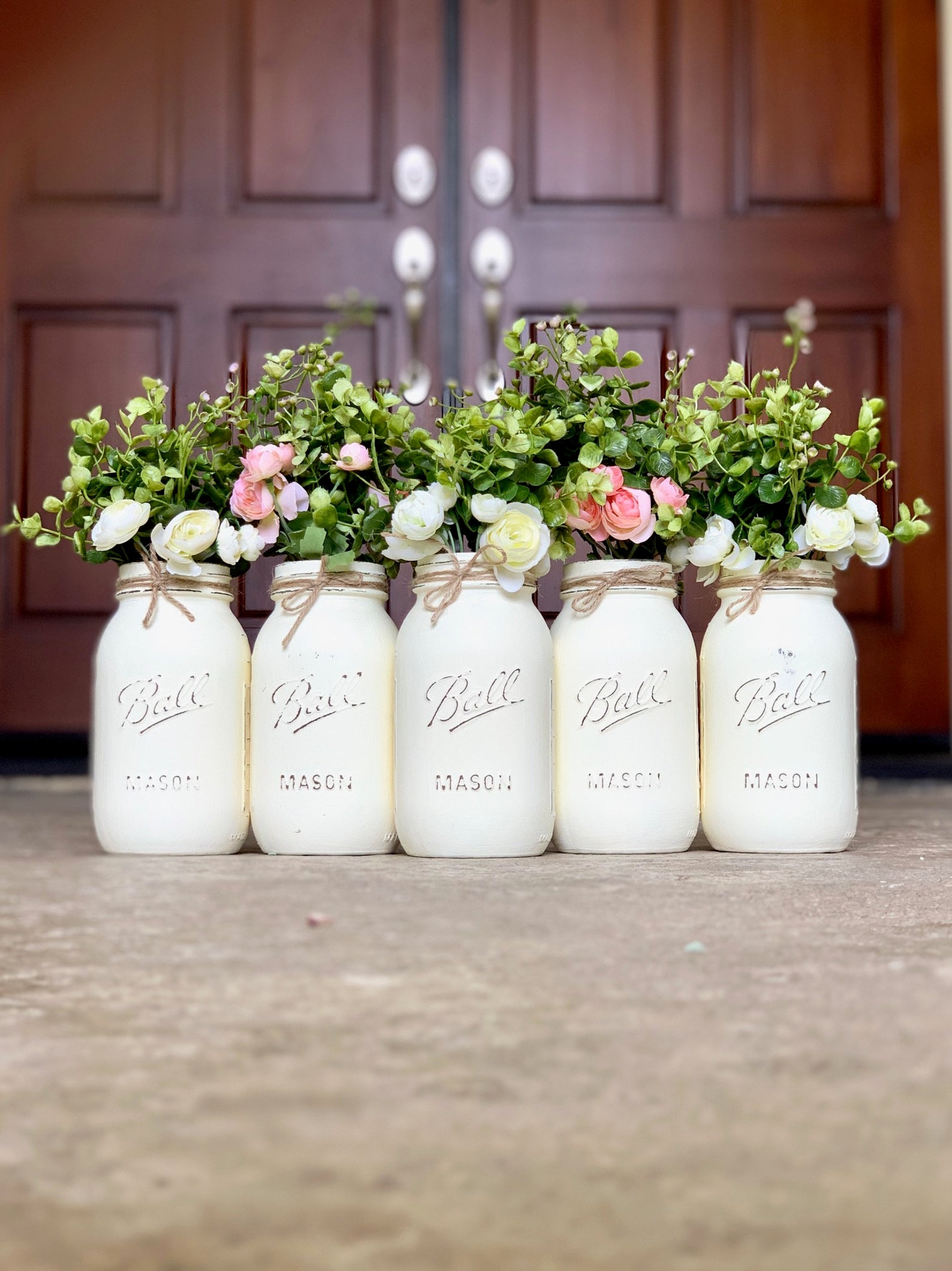 Rustic Mason Jar Centerpieces Baptism Decorations Boy Baptism Etsy